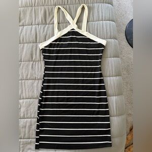SHEIN Black and White Halter Sundress